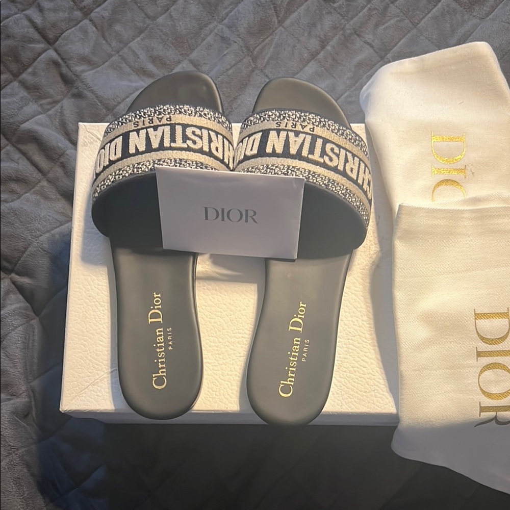 Dior Black and Cream Slides